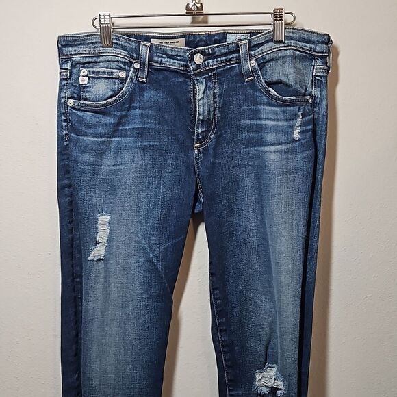 AG Adriano Goldschmied Blue Cropped Jeans - Picture 1 of 8